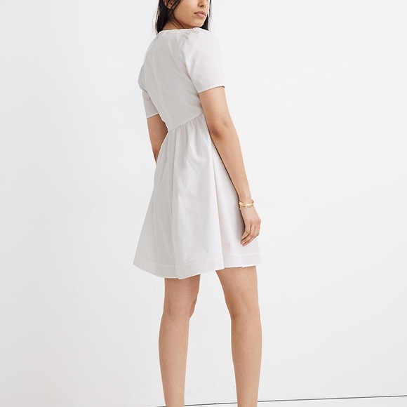 NWT Madewell Tie-front mini Dress white - Picture 2 of 6